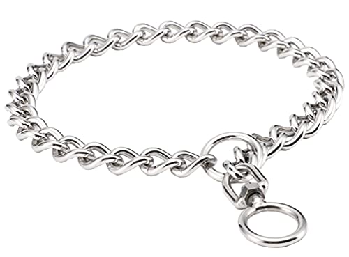 SGODA Chain Dog Training Choke Collar with Swivel, Stainless Steel, 18in, 3.0mm