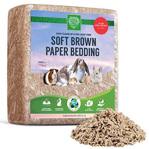 Small Pet Select Premium Small Animal Bedding, Natural Soft Paper Bedding for Small Indoor and Outdoor Pets, Made in USA, 56 L Pack