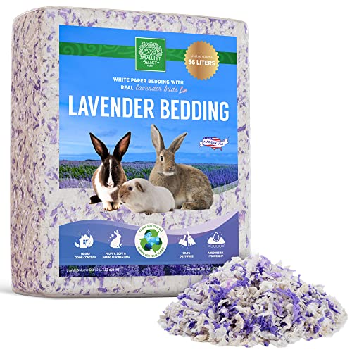 Small Pet Select- White Paper Bedding with Real Natural Lavender. Rabbits, Guinea Pigs, and Other Small Animals, 56L