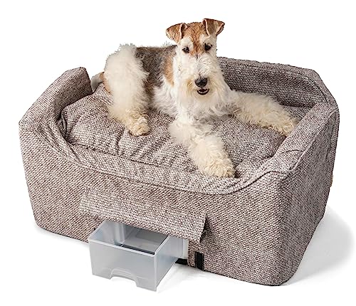 Snoozer Pet Products Luxury Lookout II Pet Car Seat with Microsuede, Show Dog Collection, Large, Merlin Linen