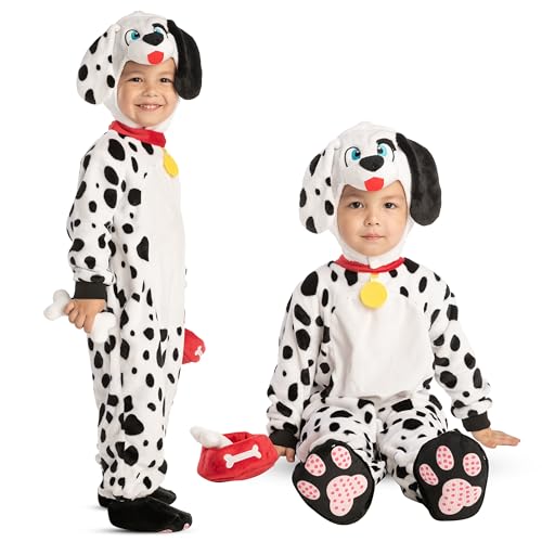 Spooktacular Creations Baby Dalmatian Puppy Costume for Infant Toddler Kids Dog Costume Halloween Trick or Treat Party (Toddler (3-4))