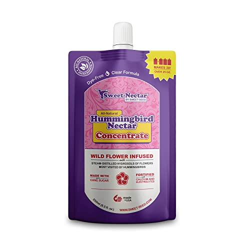 Sweet-Seed Hummingbird Nectar, (8.5 oz) Concentrate - Makes 3X The Volume - Extends The Life of Nectar for Hummingbird Feeders