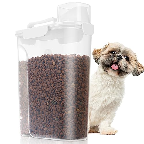 TBMax Dog Food Storage Container 5-7 lbs, Airtight Cat Food Container with Large Spout & Measuring Cup, Portable Pet Food Storage Dispenser for Small Animal Kibble Storage, Bird Seed Container