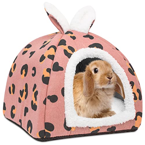 TiereCare Bunny Bed Large Rabbit Hideout Cozy Guinea Pig Cave House Warm Habitat Hide Tunnel Cage Accessories for Dwarf Rabbits Other Small Animals