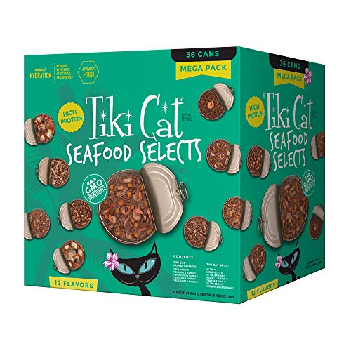 Tiki Cat Favorites Cat Wet Food Whole Foods Variety Pack, Fish 2.8/3 oz Cans (Box of 36)