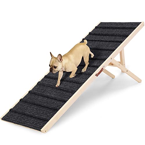 TOFUUMI Dog Ramp for High Bed, Car Ramp for Dog, Folding Pet Ramp, Dog Stairs, Cat Ramp, Portable Dog Steps Suitable for Elevated Surface Between 15"-27" for Small to Extra Large Dog (63 inches)