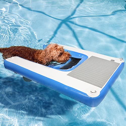 Toriexon Inflatable Water Ramp for Dogs Pup Plank (35.4"x23.6")- Durable, Puncture-Resistant Surface Ensures Safe and Easy Access to Water for Dogs, Perfect for Pools, Lakes, and Beaches