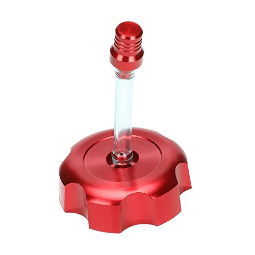 TOTMOX 40mm/1.57in Gas Fuel Tank Cap, CNC Aluminum Gas Fuel Tank Cap with Vent Breather Tube, Petrol Diesel Cover, Fit for 50cc 70cc 90cc 110cc 125cc Coolster - Red