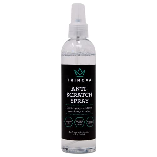 TriNova Anti-Scratch Cat Deterrent Spray for Kittens and Cats - Infused with Rosemary, Keep Cats from Scratching Furniture, Arm Chairs, and More - Indoor & Outdoor Use