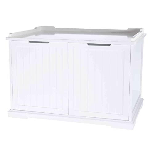 TRIXIE Furniture Style XL Cat Litter Box Enclosure, Hidden Cat Washroom, Side Table Pet Home, White