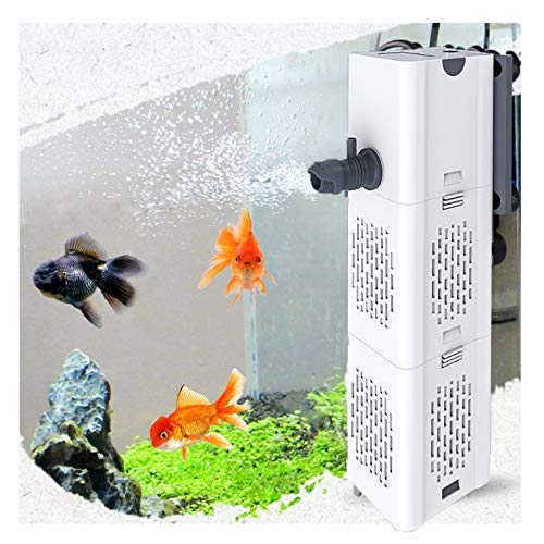 Ultra Quiet Fish Tank Filter 4-in-1 Internal Aquarium Filter,500-1800L/H Submersible Water Filter Pump Multifunctional Filter Water Pump for Betta, Turtle, Pond Fish, Garden. (15W 267GPH (1000L/h))