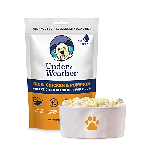 Under the Weather Easy to Digest Bland Diet for Sick Dogs - Contains Electrolytes - Gluten Free, All Natural, Freeze Dried 100% Human Grade Meats - Rice, Chicken & Pumpkin