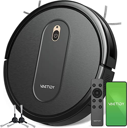 Vactidy Nimble Robot Vacuum Cleaner, 2000Pa Strong Suction Robotic Vacuums, Super Slim, Quiet, Schedule Setting, Self-Charging, App/WiFi/Alexa/Siri Control, Ideal for Hard Floor, Carpet, Pet Hair