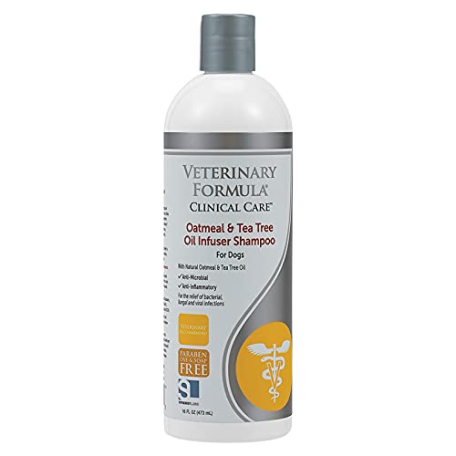 Veterinary Formula Clinical Care Dog Shampoo with Oatmeal and Tea Tree Oil, 16 oz – Gentle Shampoo for Dogs with Dry Skin, Soothes and Adds Moisture to Skin and Coat