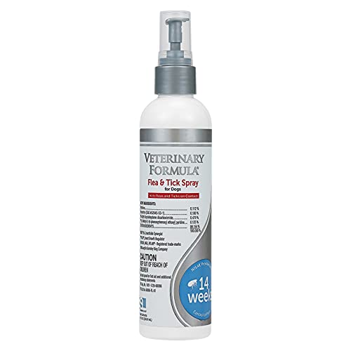 Veterinary Formula Flea and Tick Spray for Dogs, 8 oz – Easy-to-Use Dog Flea Spray, Kills on Contact, Prevents Egg & Larval Development for 14 weeks