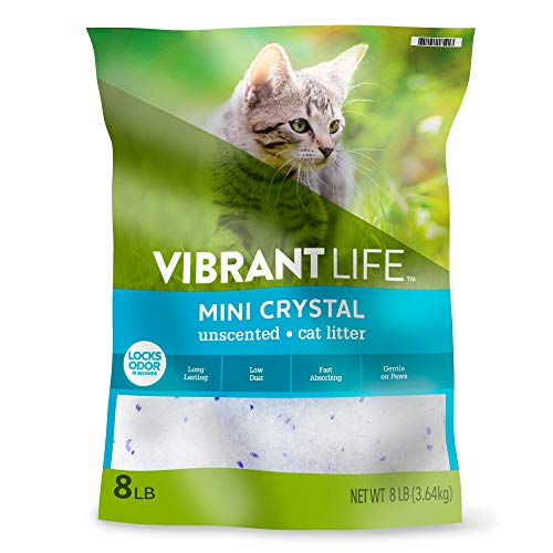 Vibrant Life Cat Litter Ultra Premium Crystals Litter, Unscented Non Clumping Cat Litter 8-Lb