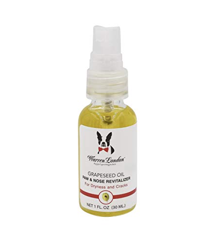 Warren London Nose & Paw Pad Moisturizer for Dogs - Grapeseed Oil & Essential Oil Blend - Instant Relief Revitalizing & Moisturizing Spray for Softer Dog Paws - Made in USA - 1oz