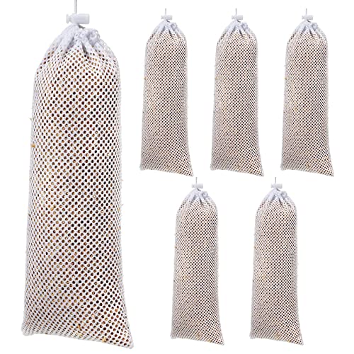 Weewooday 6 Pieces Finch Sock Feeder Bird Feeder Socks Instant Seed Sack Feeder, White