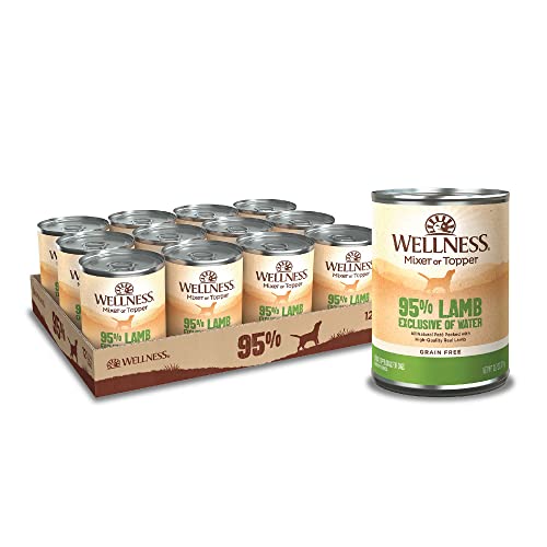 Wellness 95% Lamb Natural Wet Grain Free Canned Dog Food, 13.2-Ounce Can (Pack of 12)