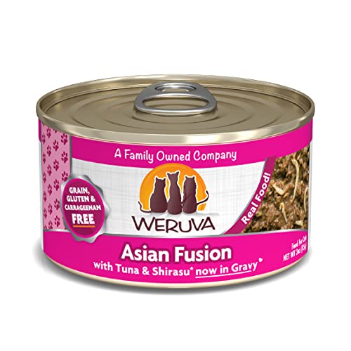 Weruva Classic Cat Food, Asian Fusion with Tuna & Shirasu in Gravy, 3oz Can (Pack of 24)