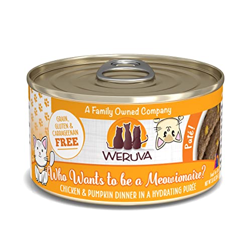 Weruva Classic Cat Paté, Who Wants to be a Meowionaire? with Chicken & Pumpkin, 3oz Can (Pack of 12)