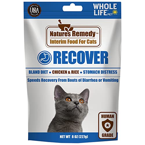 Whole Life Pet Recover. Bland Diet for Cats. Vomiting, Stomach Distress or Diarrhea Relief. Chicken and Rice. Ready in Minutes - Just Add Water