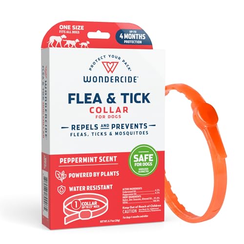 Wondercide Dog Collar - Flea, Tick, and Mosquito Repellent, Prevention for Dogs - with Natural Essential Oils - Pet and Family Safe - Up to 4 Months Protection