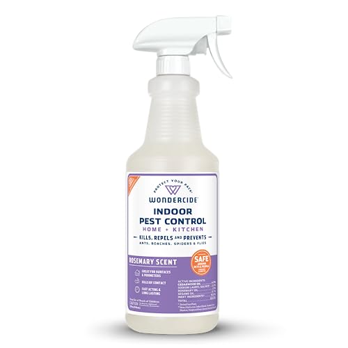 Wondercide - Indoor Pest Control Spray for Home and Kitchen - Ant, Roach, Spider, Fly, Flea, Bug Killer and Insect Repellent - with Natural Essential Oils - Pet and Family Safe — Rosemary 32 oz