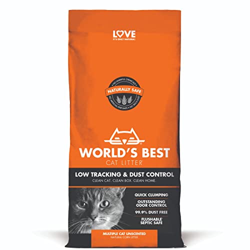 WORLD'S BEST CAT LITTER Low Tracking & Dust Control Multiple Cat Unscented 32-Pounds