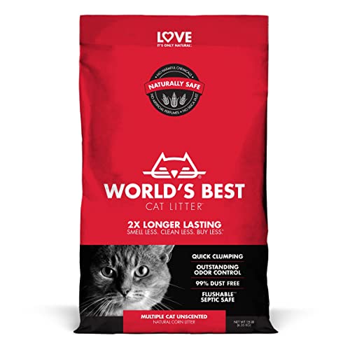 WORLD'S BEST CAT LITTER Multiple Cat Unscented 15 Pounds