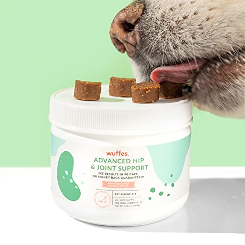 Wuffes Chewable Dog Hip and Joint Supplement for Small & Medium Breeds - Glucosamine & Chondroitin Chews - Dog Joint Supplements & Vitamins - Extended Joint Care - 60 Ct