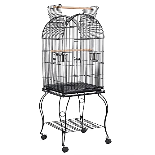 Yaheetech 59-inch Dome Open Top Large Medium Parrot Bird Cage On Stand for Sun Parakeets Conures Quaker Parrot Rolling Cockatiel Bird Cage