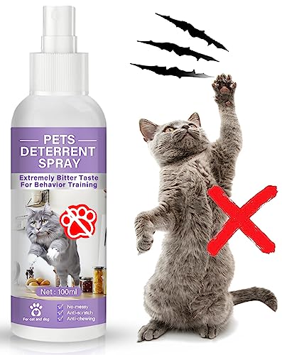 Yakitoko Cat Spray Deterrent, Cat Repellent Spray for Furniture, Anti-Scratching Cat Training Spray, Used to Prevent Cats from Scratching Plants & Furniture, Indoor & Outdoor