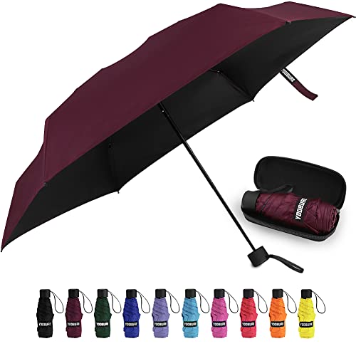 Yoobure Small Mini Umbrella with Case Light Compact Design Perfect for Travel Lightweight Portable Parasol Outdoor Sun&Rain Umbrellas