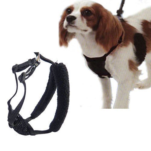 Yuppie Puppy Medium Black Anti Pull Mesh Dog Harness Neck Sizes 10"-16"