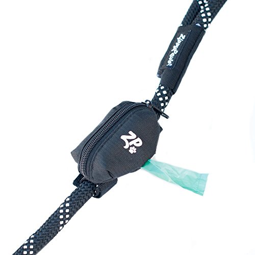 ZippyPaws Dog Poop Bag Holder Leash Attachment (Volcano Black)