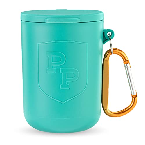 [1-Pack] Pet Prep Academy - Dog Doo Dumpster - Dog Poop Holder for Leash - Used Poop Bag Holder for Hiking, Camping, and Walks - Locks in Foul Odors - Handy Carabiner Clip