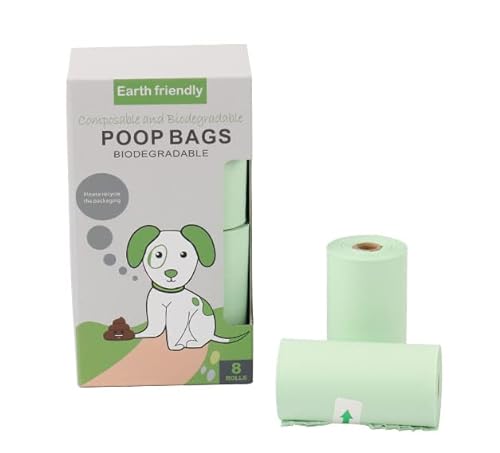 120 Large Biodegradable Dog Poop Bags | Leak Proof | 100% Plant Based | 9 x 13 inches | Certified Home Compostable Doggie Poo Waste Bags made with Corn Starch | Offered by Hydrangea Island Trading Co.