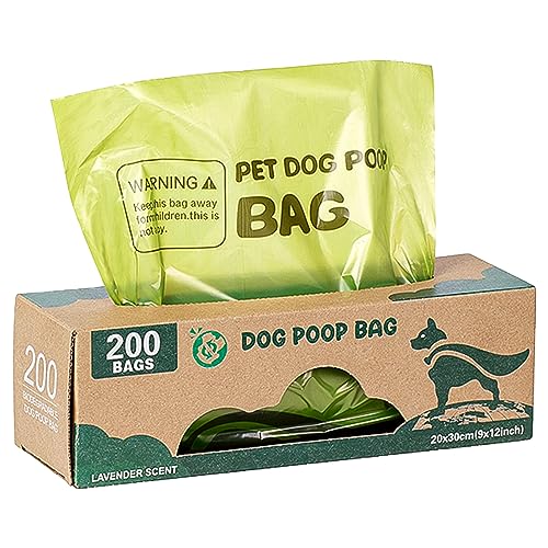 200 pet waste disposal dog poop bags, Doggie Poop Bags for Yards,Leak-Proof Dog Waste Bags, Scented Poop Bags for Dogs & Cats, Pickup Bags green (Single roll, not on Small Rolls)