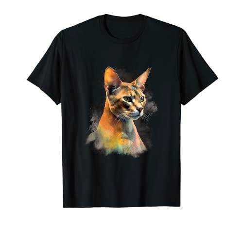 Abyssinian Cat Lover Kitten Abyssinian Cats Owner Watercolor T-Shirt