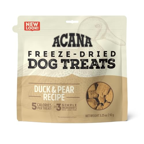 ACANA Singles Freeze Dried Dog Treats, Limited Ingredient Grain Free Duck & Pear Recipe, 3.25oz