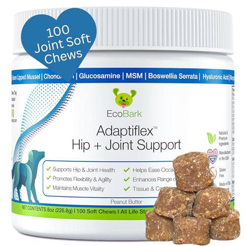 Adaptiflex Joint Supplement for Dogs - Chondroitin, MSM, & Glucosamine for Dogs Hip and Joint Supplement - Aids in Joint Pain Relief - Hip and Joint Soft Chew Supplement for Dogs (Peanut Flavor)