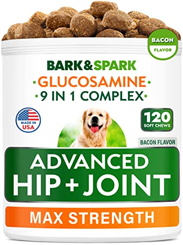 Advanced Glucosamine Chondroitin for Dogs Senior - Hip Joint Pain Relief Pills - Dog Joint Supplement Large Breed & Small - MSM Hip Joint Chews for Canine Joint Health - Vitamin Treats Old Dogs -120Ct