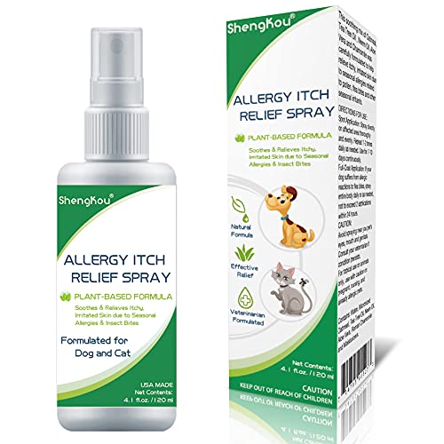 Allergy Itch Relief Spray for Cat and Dog and Cat, Relieves The Urge to Itch, Lick, and Scratch | 4 Ounces