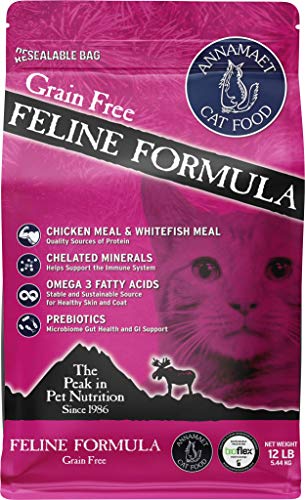 Annamaet Grain-Free Feline Formula Dry Cat Food, (Chicken & Fish), 12-lb Bag