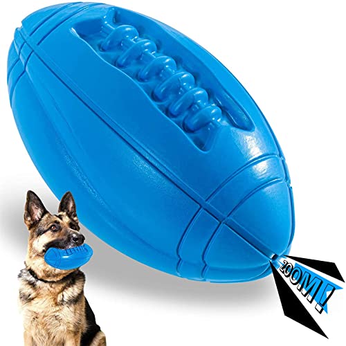 Apasiri Tough Dog Toys for Large Breed, Squeaky Ball Chew Toys for Large Dogs, Puppy Teething Toys, Durable Indestructible Pet Toys for Medium Big Dogs Blue