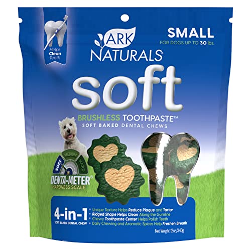Ark Naturals Soft Brushless Toothpaste, Dog Dental Chews for Small Breeds, Freshens Breath, Unique Texture Helps Reduce Plaque & Tartar, 12oz, 1 Pack