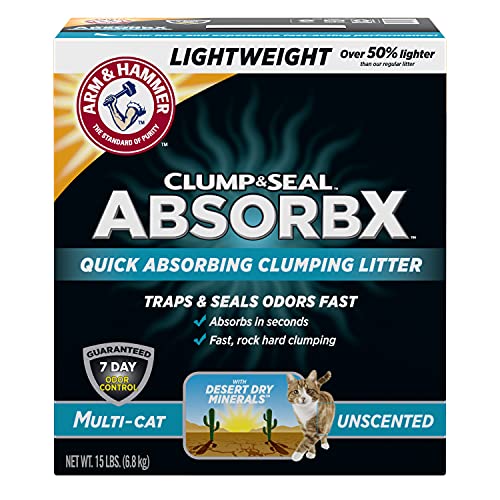 Arm & Hammer Clump & Seal AbsorbX Lightweight Quick Absorbing Multi-Cat Clumping Cat Litter