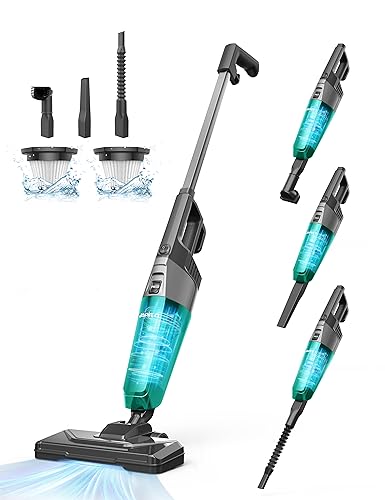 Aspiron Small Vacuum Cleaner, Stick Vacuum Cleaner with 20kPa Powerful Suction & 0.88QT Dust Cup and 32ft Power Cord, 5-in-1 Handheld Lightweight Bagless Vacuum Cleaner Carpet and Floor for Pet