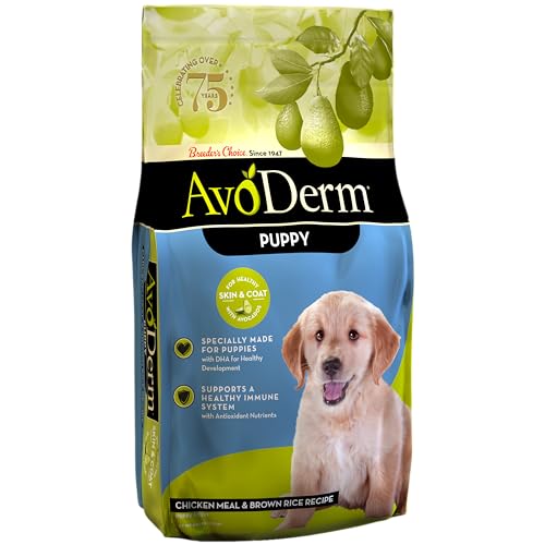 AvoDerm Natural Puppy Dry Dog Food, DHA For Brain & Eye Development, Chicken & Brown Rice Formula, 4 lb